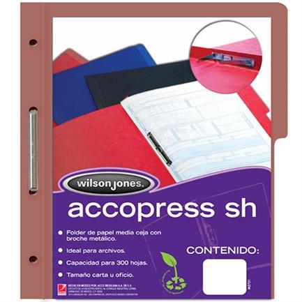 Carpeta Acco Press Mc Papel Carta Color Caoba C/10 Pzas - P4555
