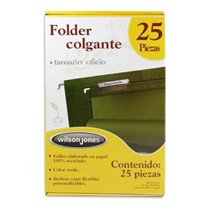 Folder Colgante Acco Wilson Jones Oficio Color Verde Tradicional Caja C/25 Pzas - P3631 FullOffice.com