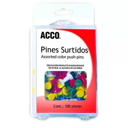 Pin Acco Plastico Surtido C/100 - P1167 FullOffice.com