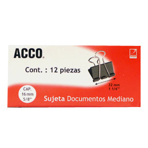 Sujeta Documentos Acco 5434 Mediano C/12 Sujetadores - P2463 FullOffice.com