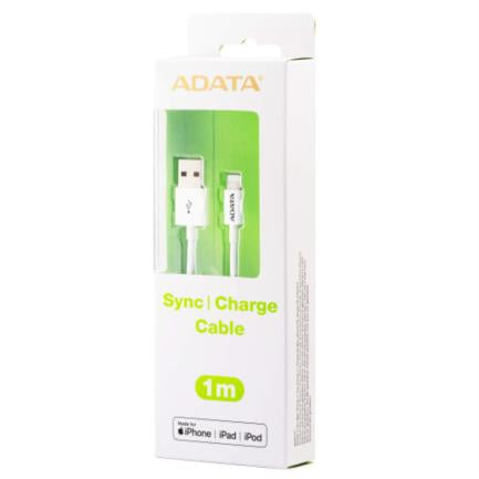 Cable Adata Lightning Usb-A 2.0 1M Color Blanco - Amfipl-1M-Cwh FullOffice.com