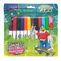 Marcador Aquarelo Junior Punta Fina Colores Surtidos Estuche C/12 Pzas - 2912 FullOffice.com