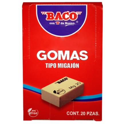 Goma Baco Migajón Mg-20 Caja C/20 Pzas - Gm012 FullOffice.com