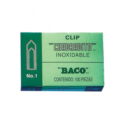 Clip Baco Cuadradito #1 Niquelado C/10 - Cl009 FullOffice.com