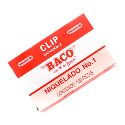 Clip Baco Niquelado 1 Paquete C/10 C/U - Cl006 FullOffice.com
