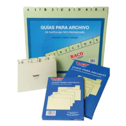 Guías Baco Para Archivos Alfabéticas Oficio C/25 Pzas - Cp100 FullOffice.com