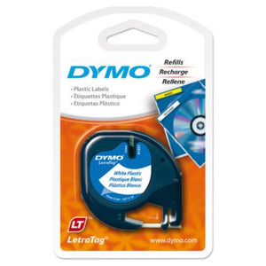 Cinta Etiquetadora Dymo Letratag Negro Sobre Blanco Plastico - 91331 FullOffice.com