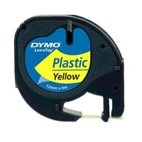 Cinta Etiquetadora Dymo Letratag Negro Sobre Amarillo Plasti - 91332 FullOffice.com