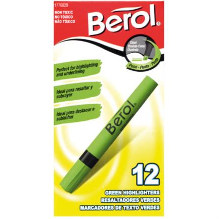 Resaltador Berol Verde C/12 - 11201212145 FullOffice.com