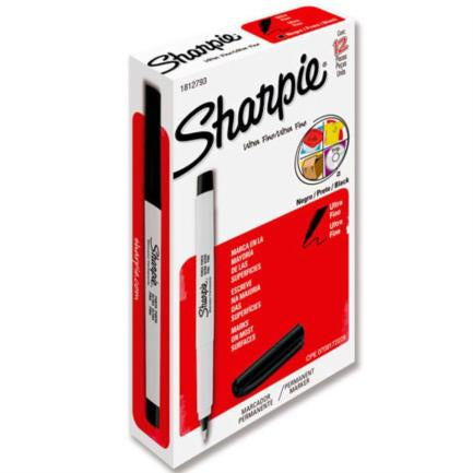Marcador Berol Sharpie Ultra Fino Negro C/12 - 37001 Sharpie FullOffice.com