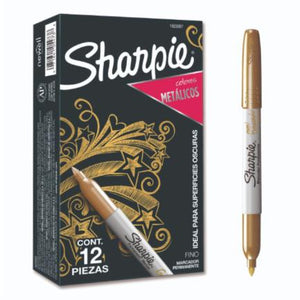 Marcador Sharpie Punta Fina Color Oro Caja Con 12 Pzas - 1823887 FullOffice.com