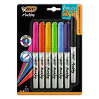 Marcador Bic Marking Permanente Grip Fino Colores Surtidos C/6+1 Pzas - 965137 FullOffice.com
