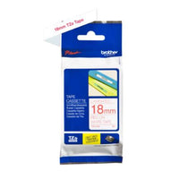 Cinta Brother Tze242 Laminada Texto Rojo Fondo Blanco 18Mm - Tze242 FullOffice.com