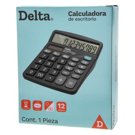 Calculadora Barrilito Delta Escritorio 12 Dígitos 14.5X12 Cm Batería Aa - 7807Cde