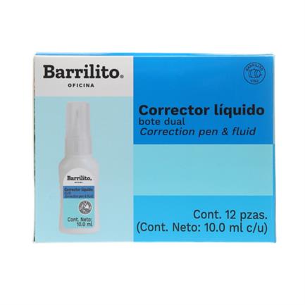 Corrector Líquido Barrilito Dual Bote 10Ml 1 Pza - Cl10 FullOffice.com