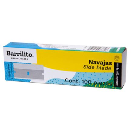 Navajas Barrilito 39X19Mm Caja C/100 Pzas - 100Nav FullOffice.com