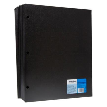 Folder Barrilito Plástico Carta C/Solapa Color Negro C/12 Pzas - Cbp1.