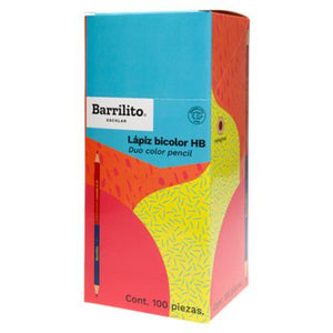 Lápiz Bicolor Barrilito Hb Hexagonal Caja C/100 Pzas - 7564 FullOffice.com