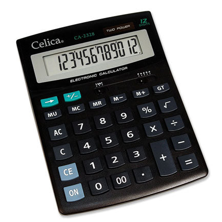 Calculadora Celica Escritorio 12 Digitos Solar/Pila Negra - Ca-2328 FullOffice.com