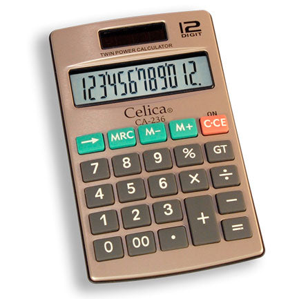 Calculadora Celica Bolsillo 12 Digitos Dual+Cartera - Ca-236 FullOffice.com