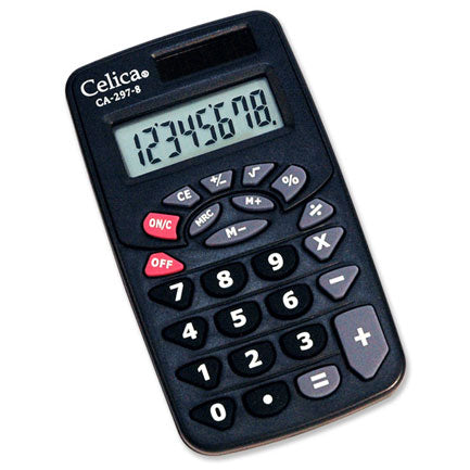 Calculadora Celica Bolsillo 8 Digitos Bat/Sol - Ca-297-8 FullOffice.com