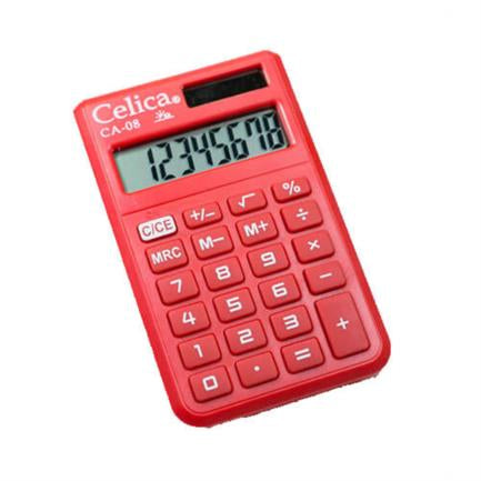 Calculadora Celica Bolisllo 8 Digitos Rojo - Ca.08-Rd