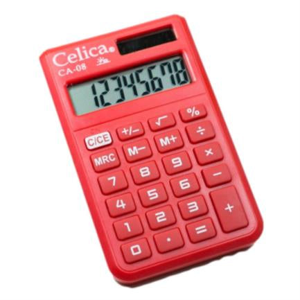 Calculadora Celica Básica Ca-08 Bolsillo 8 Dígitos Color Rojo - Ca-08-Rd FullOffice.com