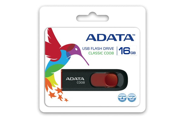 Memoria Flash Adata C008 16Gb Usb 2.0 Negro/Rojo FullOffice.com