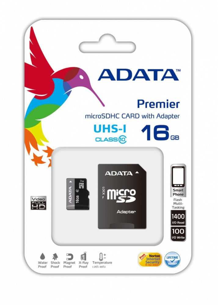 Memoria Adata Ausdh16Guicl10-Ra1 Micro Sd 16Gb  Cl10 FullOffice.com