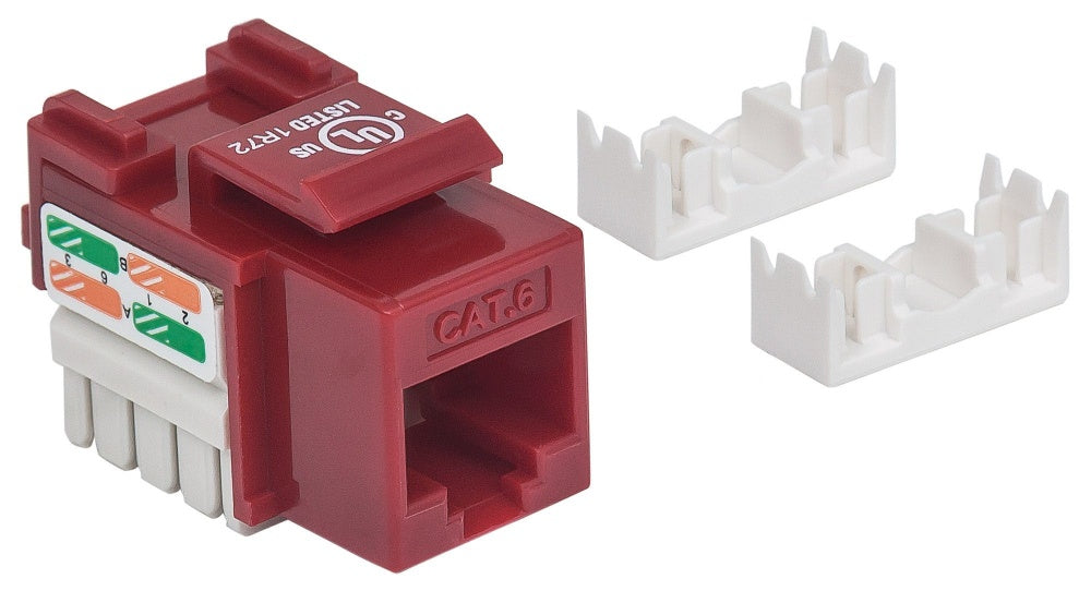 Jack Intellinet Rj45/Cat6 Keystone De Impacto Utp Color Rojo - 210614 FullOffice.com