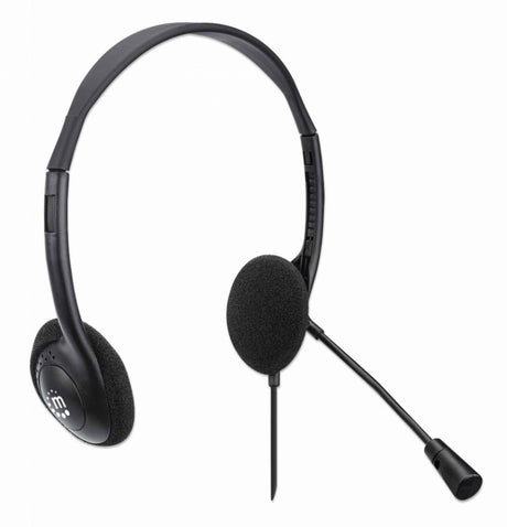 Audífonos Manhattan Estéreo Microfóno Ajustable Usb Color Negro - 179850 FullOffice.com