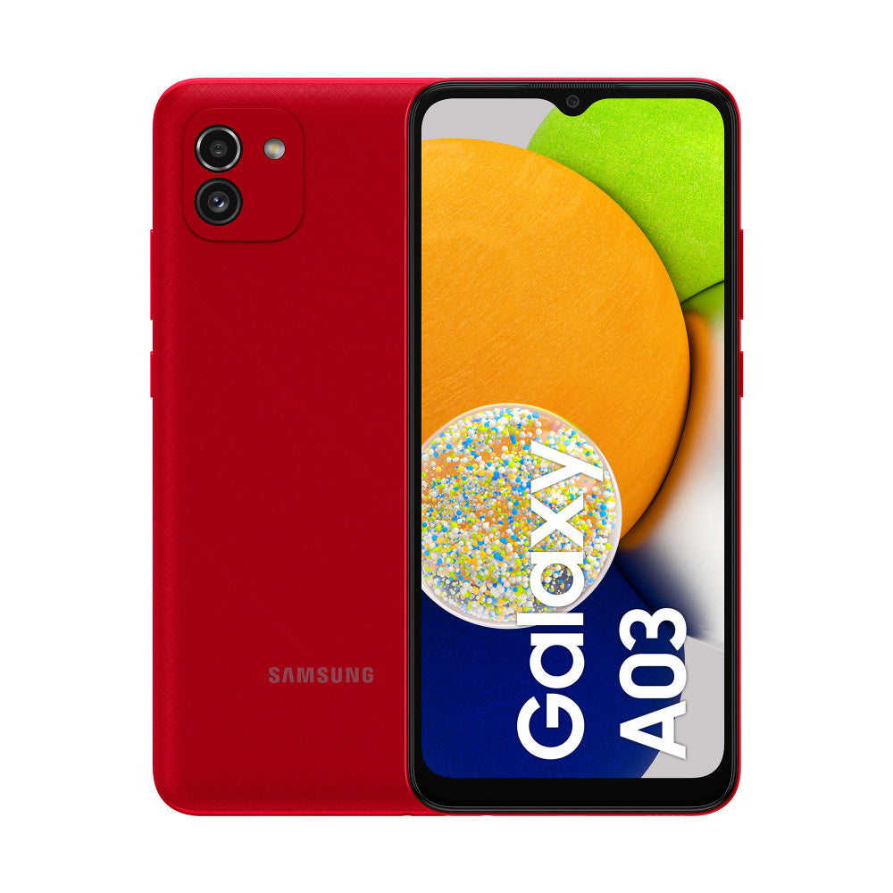 Smartphone Samsung Galaxy A03 6.5" 128Gb/4Gb Cámara 48Mp+2Mp/5Mp Octacore Android 11 Color Rojo - Sm-A035Mzrfltm