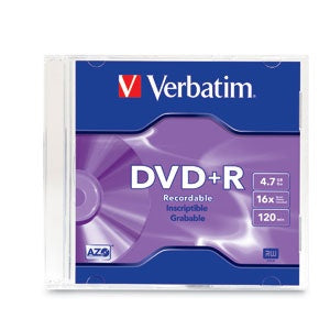 Dvd+R Verbatim 4.7Gb 16X Single S/C - 95059 FullOffice.com