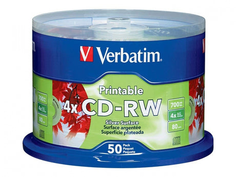 Disco Compacto Verbatim Rw 4X Silver Inkjet Printable - 95159 FullOffice.com