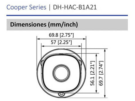 Camara Dahua Cooper B1A21 Bullet 1080P 3.6Mm Ir 20Mts Ip67 12Vcd 93? FullOffice.com