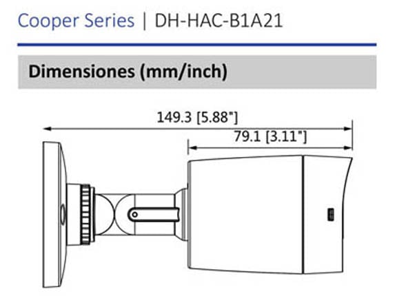 Camara Dahua Cooper B1A21 Bullet 1080P 3.6Mm Ir 20Mts Ip67 12Vcd 93? FullOffice.com