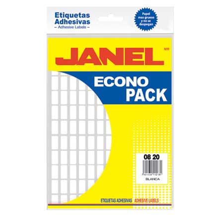 Etiqueta Janel Escolar Blanca 8X20 Econopack - E120820200 FullOffice.com