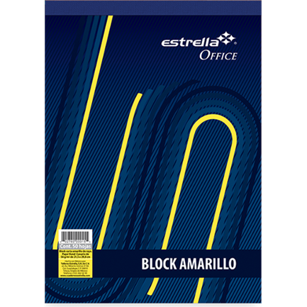 Block Estrella Carta Amariillo Raya 50 Hjs - 15 FullOffice.com