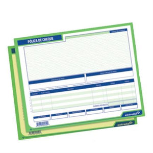 Poliza Cheque Estrella 1/2 Carta 25 Jgs Orig Y Cop - 0250 FullOffice.com