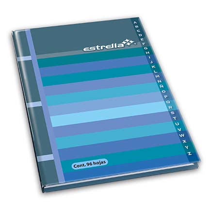 Libreta Estrella Tamaño 1/4 Francesa Raya C/Indice 192 Hjs - 212 FullOffice.com