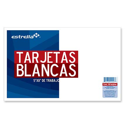 Tarjeta Estrella Trabajo 5X8 Blanca C/100 - 47