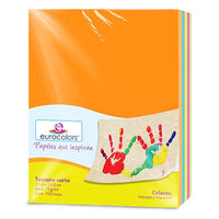 Papel Cortado Eurocolors Carta Arcoiris Vibrante C/100 - Ec0012 FullOffice.com