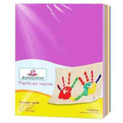 Papel Cortado Eurocolors Carta Arcoiris Pastel C/100 - Ec1040 FullOffice.com