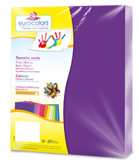 Papel Cortado Eurocolors Carta Morado C/100 - Ec0016 FullOffice.com