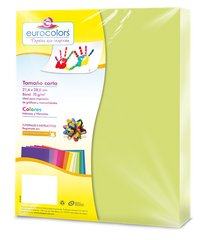 Papel Cortado Eurocolors Carta Verde Pastel C/100 - Ec0089 FullOffice.com