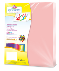 Papel Cortado Eurocolors Carta Rosa Pastel C/100 - Ec0090 FullOffice.com