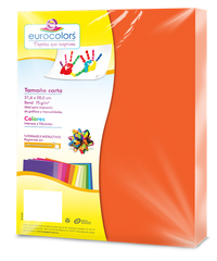 Papel Cortado Eurocolors Carta Naranja Neon C/100 - Ec0096 FullOffice.com