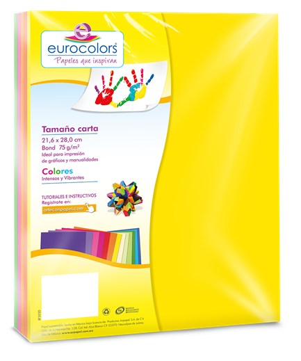 Papel Cortado Eurocolors Carta Arcoiris Neon C/100 - Ec0100 FullOffice.com