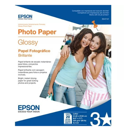 Papel Epson 8.5"X11" Carta Fotografico Dpi 720 C/20 - S041141