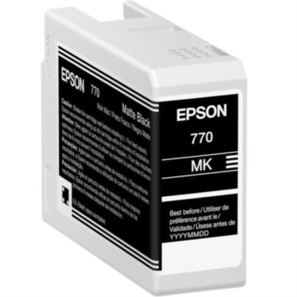 Tinta Epson Ultrachrome Pro10 T770 25Ml Color Negro Mate - T770820